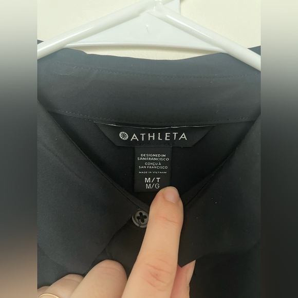 Athleta Urbanite black dress midi button down - Picture 7 of 11